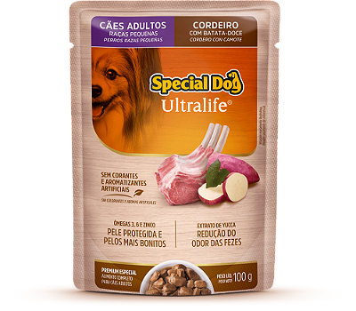 Alimento Úmido Sachê Special Dog Ultralife Adulto Raças Pequena sabor Cordeiro
