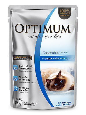 Alimento Úmido Sachê Optimun Gato Castrado sabor Frango