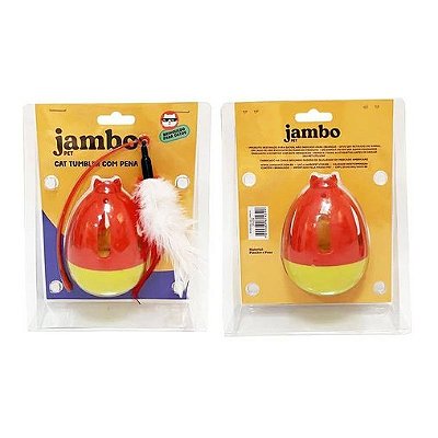 JP70523N - Brinquedo Jambo Cat Tumbler com Pena
