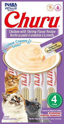 Alimento Úmido Gatos Inaba Churu sabor Frango com Aroma de Camarão