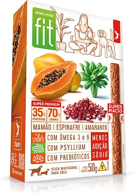 Petisco Spin Stick OnebyOne Fit Sabor Mamão, Espinafre e Amaranto 50g