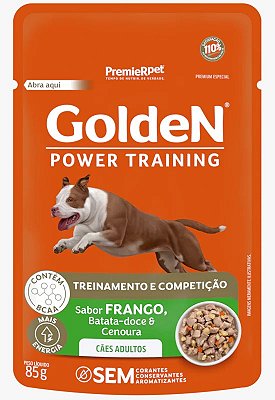 Sachê Golden Gourmet Adulto Power Training Frango, Batata Doce e Cenoura 85g
