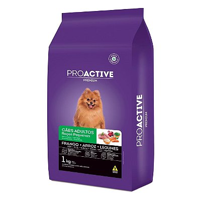 Ração Seca Pro Active Cães Adultos Raças Pequenas sabor Frango, Arroz e Legumes