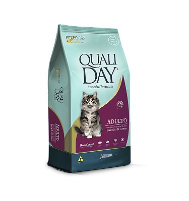 Ração Seca Qualiday Especial Premium Cat Adulto Salmão e Arroz