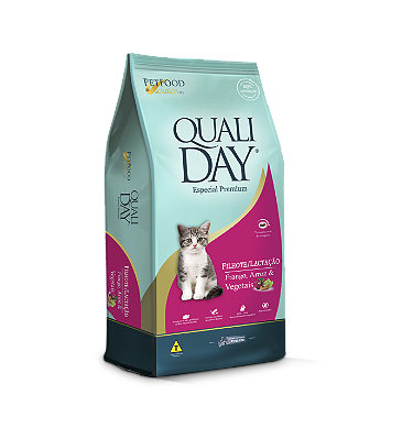 Ração Qualiday Especial Premium Cat Filhote Lactação Frango, Arroz e Vegetais