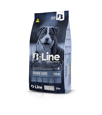 Ração Seca B-Line Cães Filhotes Treinamento e Competição sabor Frango e Carne
