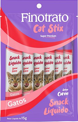 Petisco Úmido Finotrato Cat Stix Carne Gatos 15g