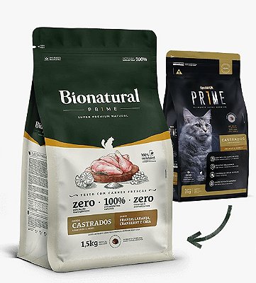 Ração Bionatural Prime Para Gatos Adultos Castrados Sabor Frango