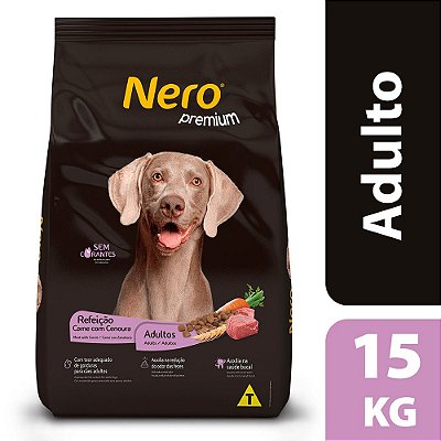 Ração Seca Nero Premium Refeição para Cães Adultos Sabor Carne com Cenoura