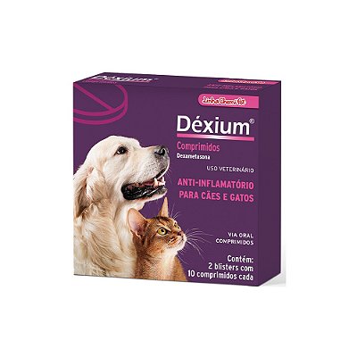 Anti-inflamatório Chemitec Déxium para Cães e Gatos 20 Comprimidos
