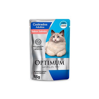 Sachê Optimum para Gatos Castrados Sabor Salmão 85 g