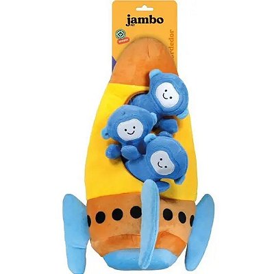 Mordedor Jambo Pelucia Galaxia Nave : Foguete Com 3 Macaconautas