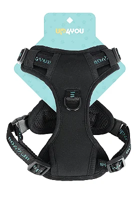 Colete Peitoral Resistente PET Cães Bubble Para Guia Up4you Preto