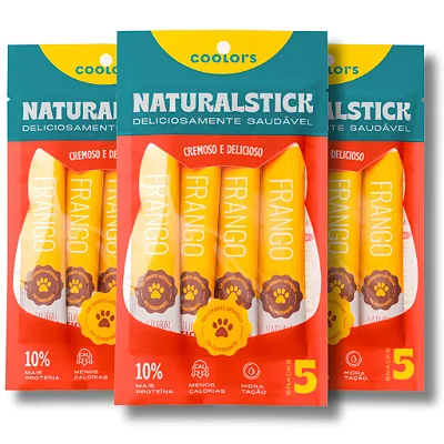 Natural Sticks Sabor Frango 5 Sachês de 15g