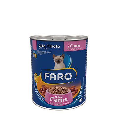 Alimento Úmido Faro Patê Gato Filhote Sabor Carne280G
