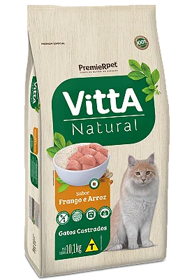 Ração Vitta® Natural Gatos Castrados Sabor Frango e Arroz