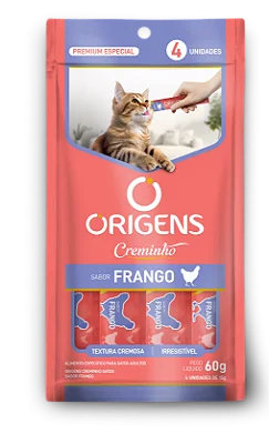 Alimento Úmido Origens Creminho Sabor Frango para Gatos 60g