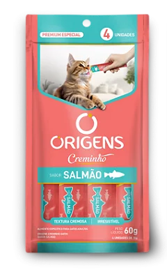 Alimento Úmido Origens Creminho Sabor Salmão para Gatos 60g