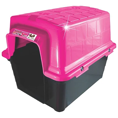 Casa Plástica Furacão Pet para Cães Rosa
