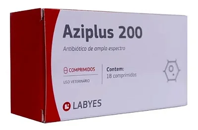 Aziplus 200 Labyes – 6 comprimidos de 200 mg - Antibiótico veterinário de amplo espectro –