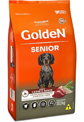 Ração Seca Golden Fórmula Cães Sênior Porte Pequeno sabor Carne e Arroz