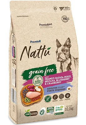 Ração PremieR Nattu Grain Free para Cães Adultos de Porte Pequeno
