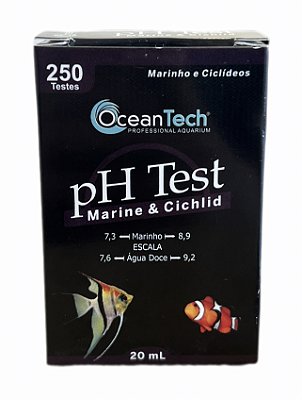 OceanTech pH Test Marine & Cichlid 20mL Kit de pH para Aquários Marinhos e de Ciclídeos