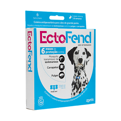 Coleira Ectofend Zoetis Antiparasitária e Repelente para Cães de Grande Porte