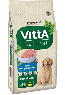 Ração Vitta® Natural Cães Filhotes Sabor Frango & Arroz 15kg