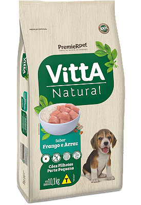 Ração VittA® Natural Cães Filhotes Porte Pequeno Sabor Frango & Arroz
