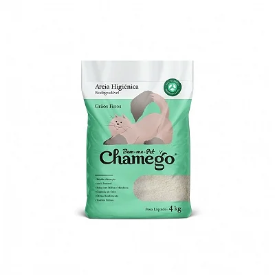 Areia Higiênica Biodegradável Bem-me-Pet Chamego Grãos Finos 4kg para Gatos