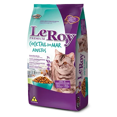 Ração Seca LeRoy Premium Gato Adulto Sabor Cocktail do Mar 10kg
