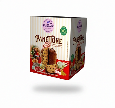 Panetone Gourmet para Cães Sabor Carne 80g Pet Pâtisserie
