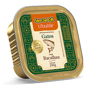 Patê Special Cat UltraLife Sabor Bacalhau 100g EDIÇÃO LIMITADA DE NATAL para Gatos