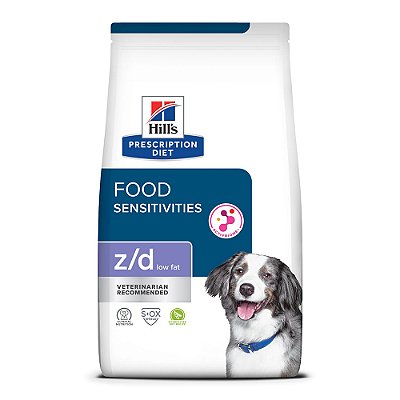 Ração Hill's Prescription Diet z/d com baixo nível de gordura para Cães com alergias alimentares e da pele 3.6kg
