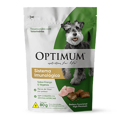 Petisco Optimum Sistema Imunológico Sabor Frango e Vegetais para Cães Adultos 80g
