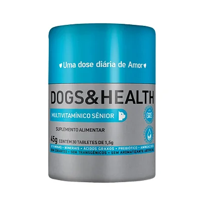 Suplemento DOGS&HEALTH Multivitamínico Sênior 45g para Cães