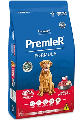 Ração Premier Fórmula para Cães Adultos de Raças Grandes e Gigantes Sabor Carne