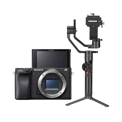 KIT CÂMERA SONY ALPHA A6400 + ESTABILIZADOR - GIMBAL - ZHIYUN-TECH CRANE 2 PARA ATÉ 3,2 KG(DIÁRIA)