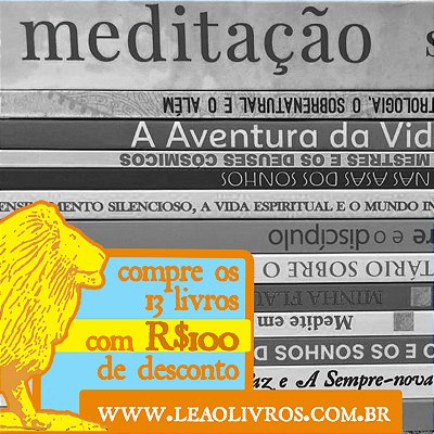 13 livros de Sri Chinmoy com 100 reais de desconto