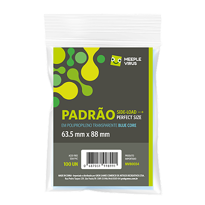 Sleeves Padrão Side-Load Perfect Size 63,5 x 88 mm (Blue Core)