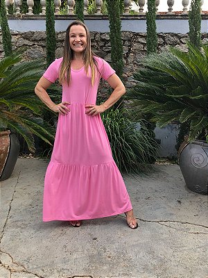 Vestido Camada Longo Malha