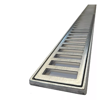 Ralo linear 10x100 grelha com suporte ( 2 peças 10x50cm )