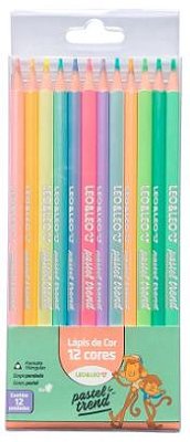 Lápis de cor Pastel Trend 12 cores - Leonora