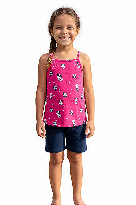 CONJUNTO ESTAMPADO BLUSA ALÇA E BERMUDA CICLISTA MALWEE