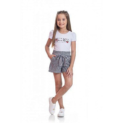 CONJUNTO  CEREJINHA - BLUSA BABY LOOK E SHORT 2150 - TMX