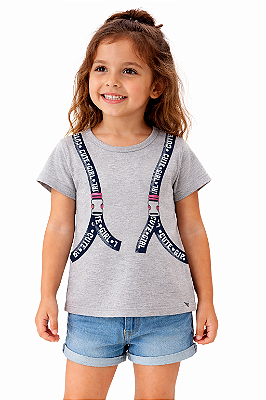 BLUSA INFANTIL MENINA MALHA ESTAMPA DE MOCHILA BRANDILI