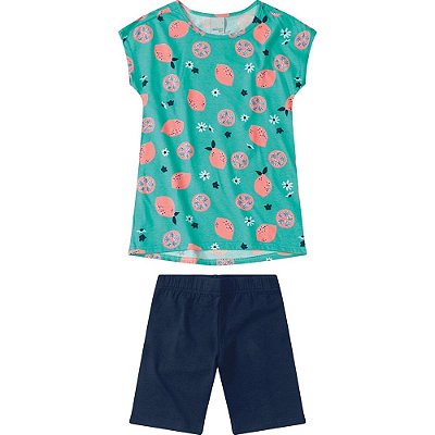 CONJUNTO LIMAO CAMISETA E BERMUDA CICLISTA MALWEE