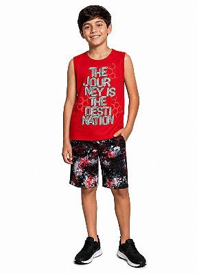CONJUNTO INFANTIL MENINO MALHA ESTAMPA DNA BRANDILI
