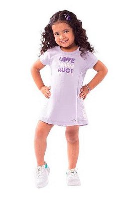 VESTIDO INFANTIL MENINA MOLETINHO ESTAMPA PERSONALIZADA BRANDILI MUNDI